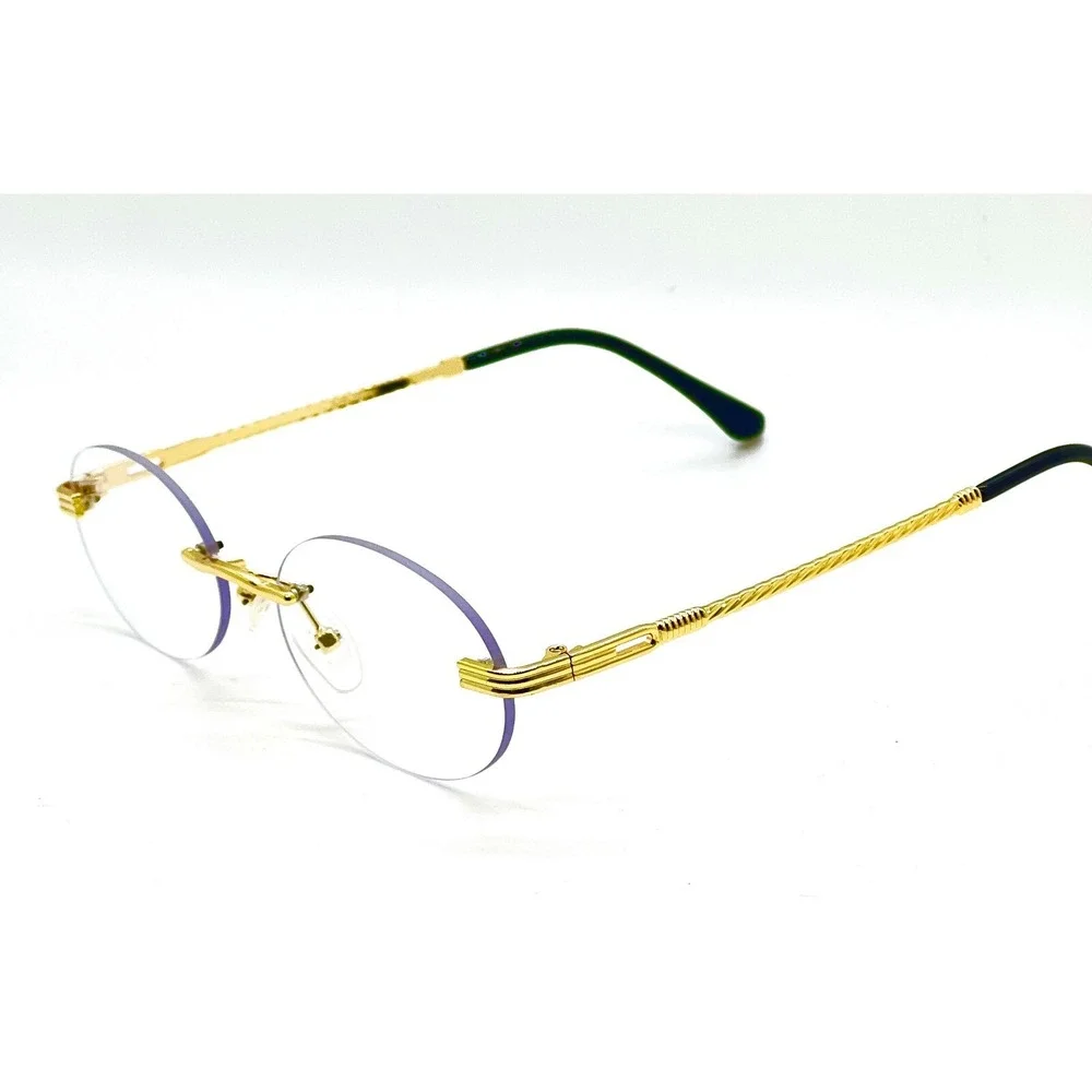 Rimless Women Glasses Gold Frame Oval Clear Lens Lightweight Eyeglasses‎ Female